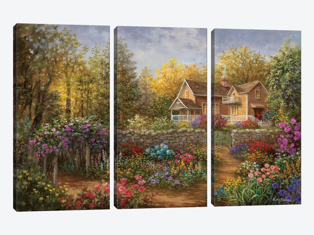 A Pathway Of Color by Nicky Boehme 3-piece Canvas Art Print