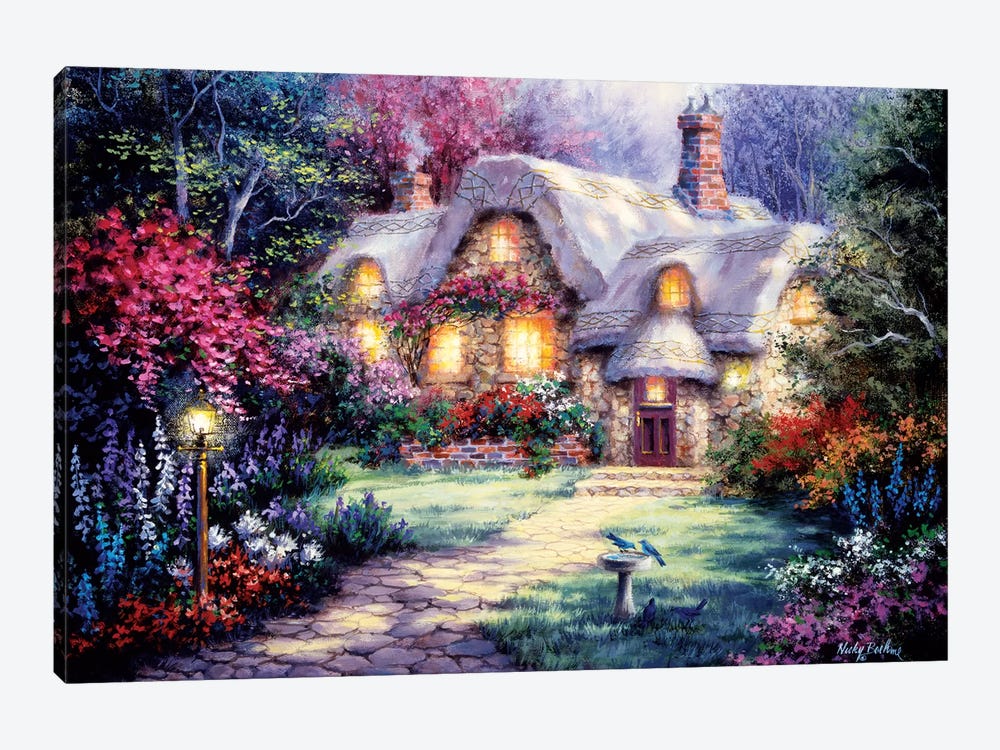 Garden Cottage by Nicky Boehme 1-piece Canvas Wall Art