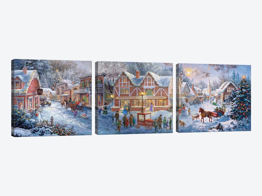 Getting Ready For Christmas by Nicky Boehme 3-piece Canvas Wall Art