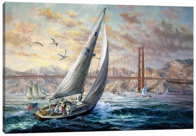 Golden Gate Canvas Art Print - By Water