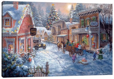 Good Old Days Canvas Art Print - Vintage Christmas Décor