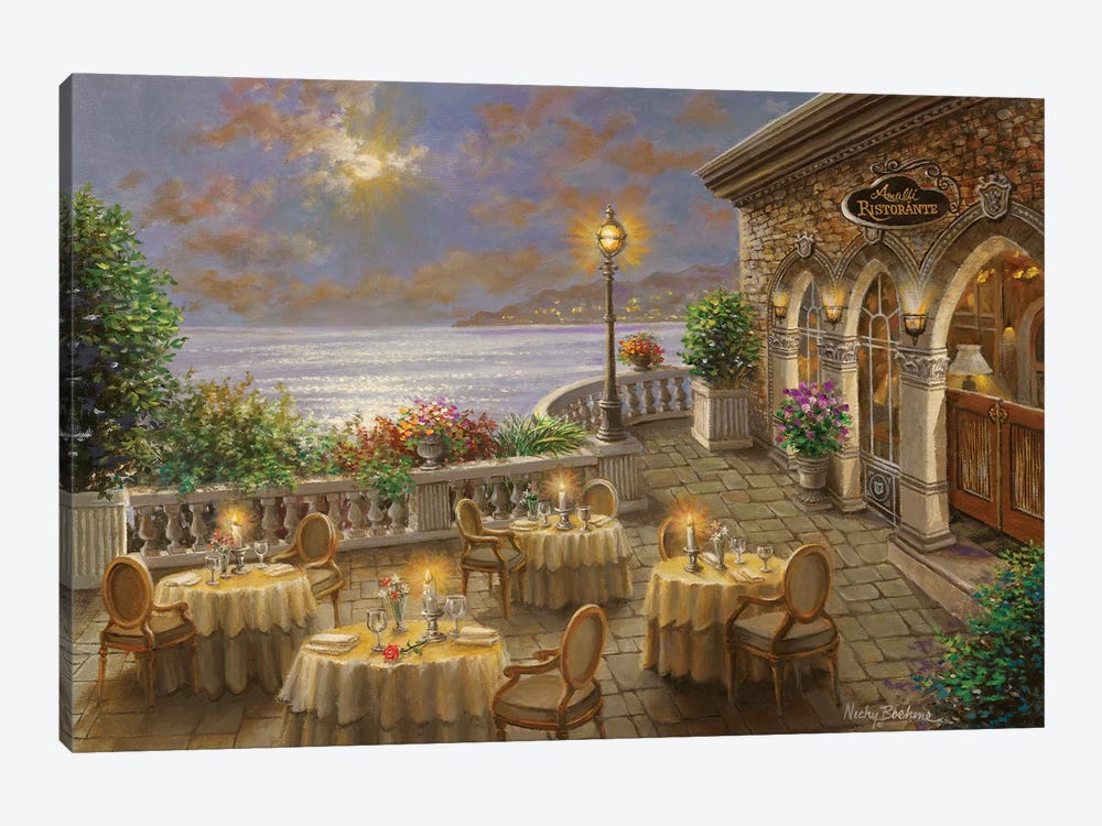 A Romantic Dining Invitation by Nicky Boehme 1-piece Canvas Artwork