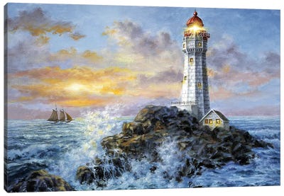 Guardian In Danger’s Realm Canvas Art Print - Lighthouse Art