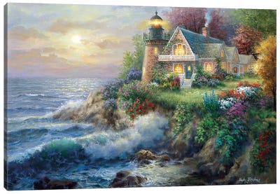 Guardian Of The Sea Canvas Art Print - Lighthouse Art