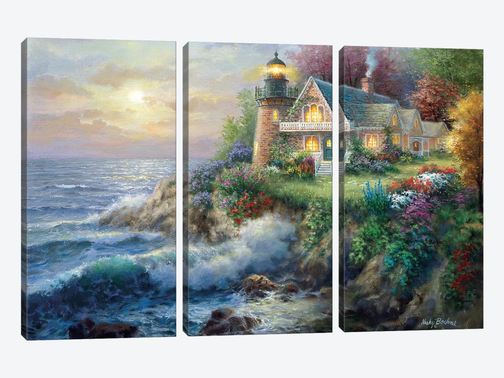 Guardian Of The Sea by Nicky Boehme 3-piece Canvas Art Print