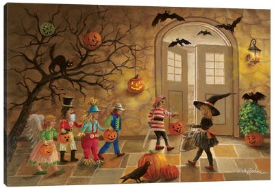 Halloween Fun Canvas Art Print - Haunted House Art