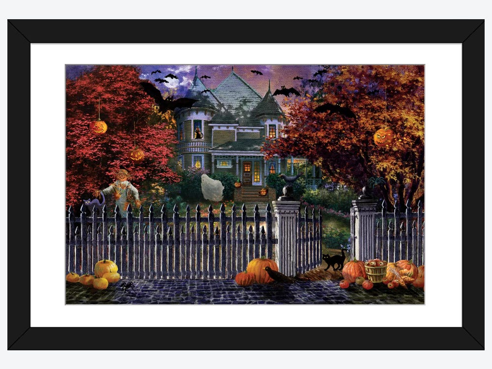 Orange Haunted House Halloween Canvas Paint Art Kit – Art by Jess