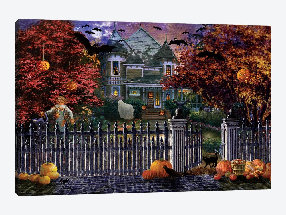 Halloween House by Nicky Boehme 1-piece Canvas Wall Art