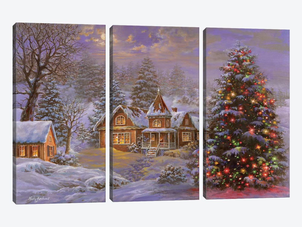 Happy Holidays by Nicky Boehme 3-piece Canvas Print