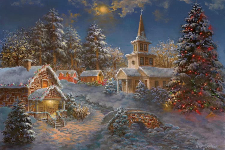 Happy Spirits Await Christmas by Nicky Boehme wall art