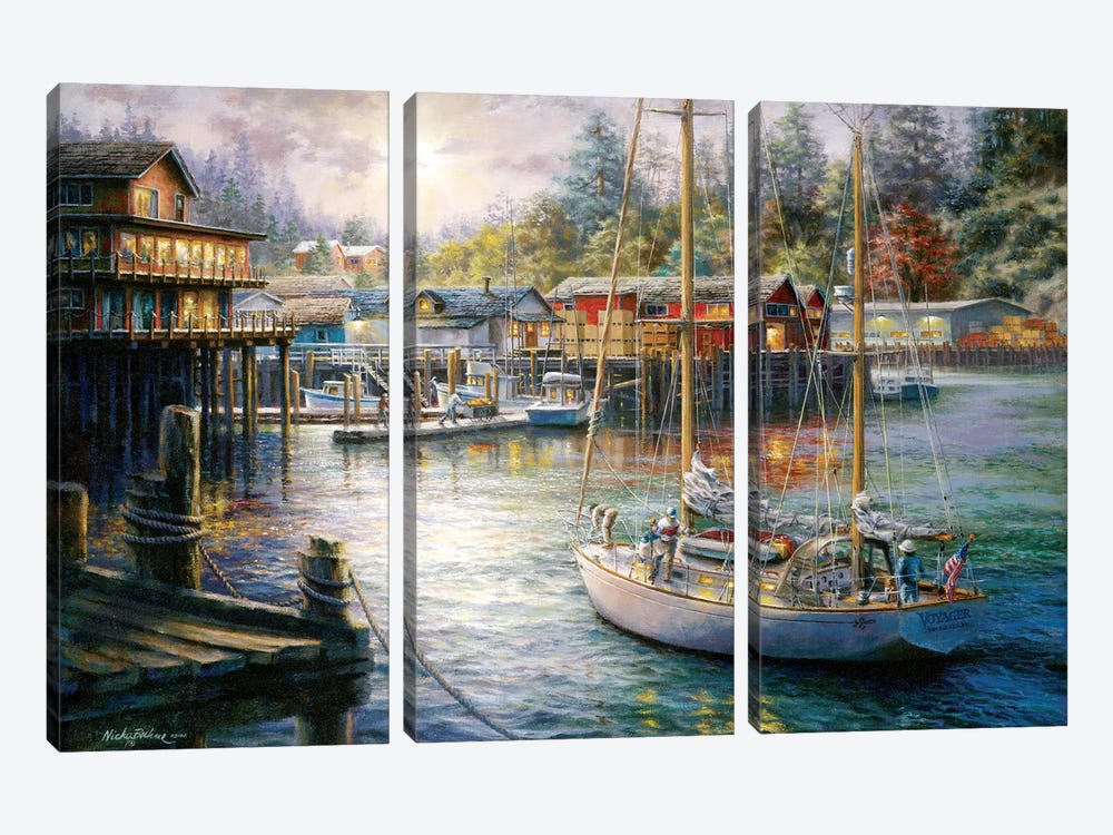 Harbor by Nicky Boehme 3-piece Canvas Print