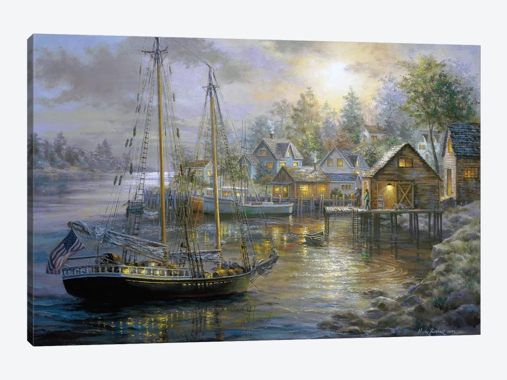 Harbor Town by Nicky Boehme 1-piece Canvas Print