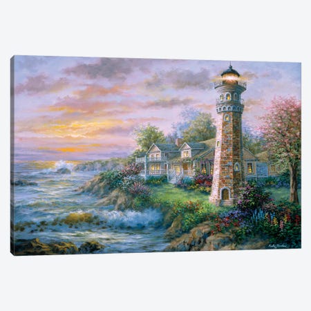 Lighthouse Haven II Canvas Print #BOE98} by Nicky Boehme Canvas Print
