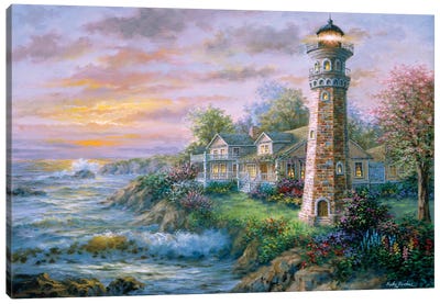 Lighthouse Haven II Canvas Art Print - Nautical Art