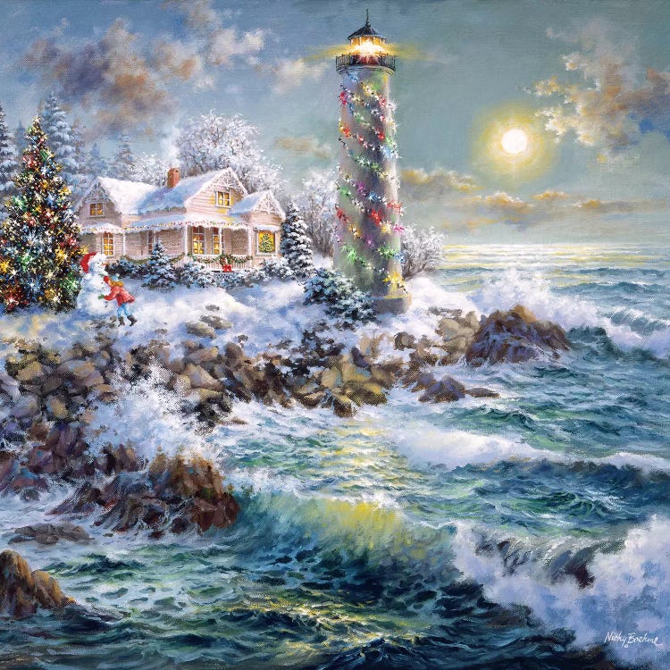 Lighthouse Merriment by Nicky Boehme wall art