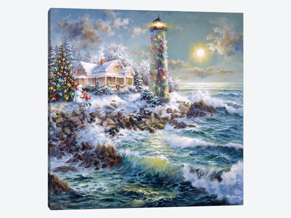 Lighthouse Merriment by Nicky Boehme 1-piece Canvas Print