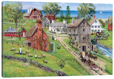 Sweet Meadow Farms Canvas Art Print - Village & Town Art