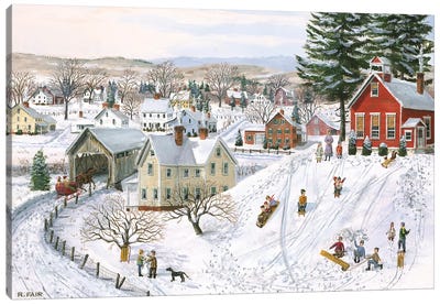 Winter Recess Canvas Art Print - Village & Town Art