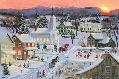 Winter Sunset by Bob Fair framed canvas print