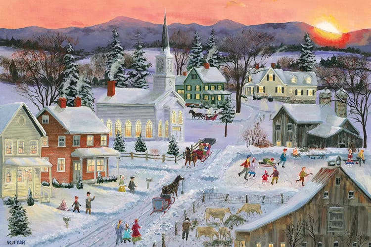 Winter Sunset by Bob Fair wall art