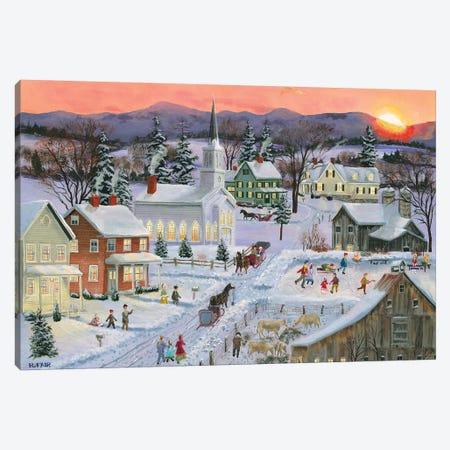 Winter Sunset Canvas Print #BOF149} by Bob Fair Canvas Art