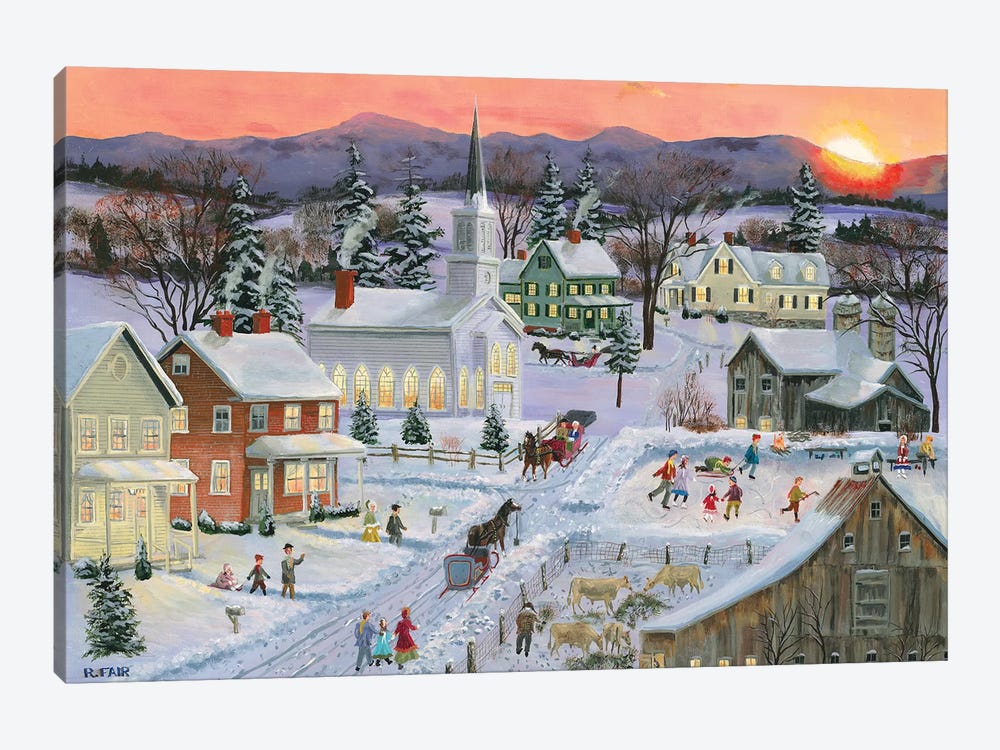 Winter Sunset by Bob Fair 1-piece Art Print
