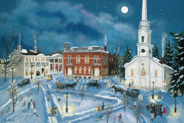 Scenes Of The Season: Berkshire Green In Winter (Lee Mass) by Bob Fair