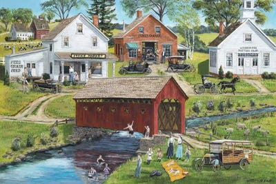 Our Town Beach by Bob Fair framed canvas print