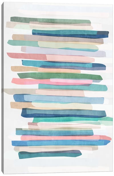 Pastel Stripes I Canvas Art Print - Mareike Böhmer