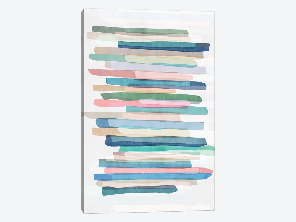 Pastel Stripes I by Mareike Böhmer 1-piece Canvas Art Print