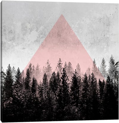 Woods III.X Canvas Art Print - Black & Pink
