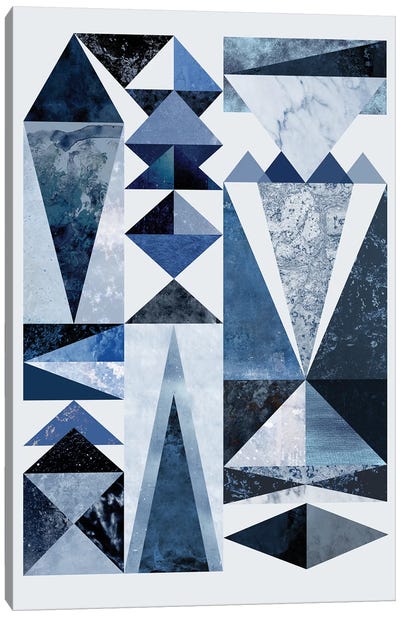 Blue Shapes Canvas Art Print - Mareike Böhmer