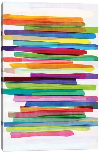 Colorful Stripes I Canvas Art Print - Pantone Ultra Violet 2018