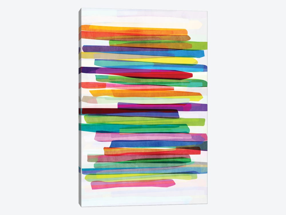 Colorful Stripes I by Mareike Böhmer 1-piece Canvas Art