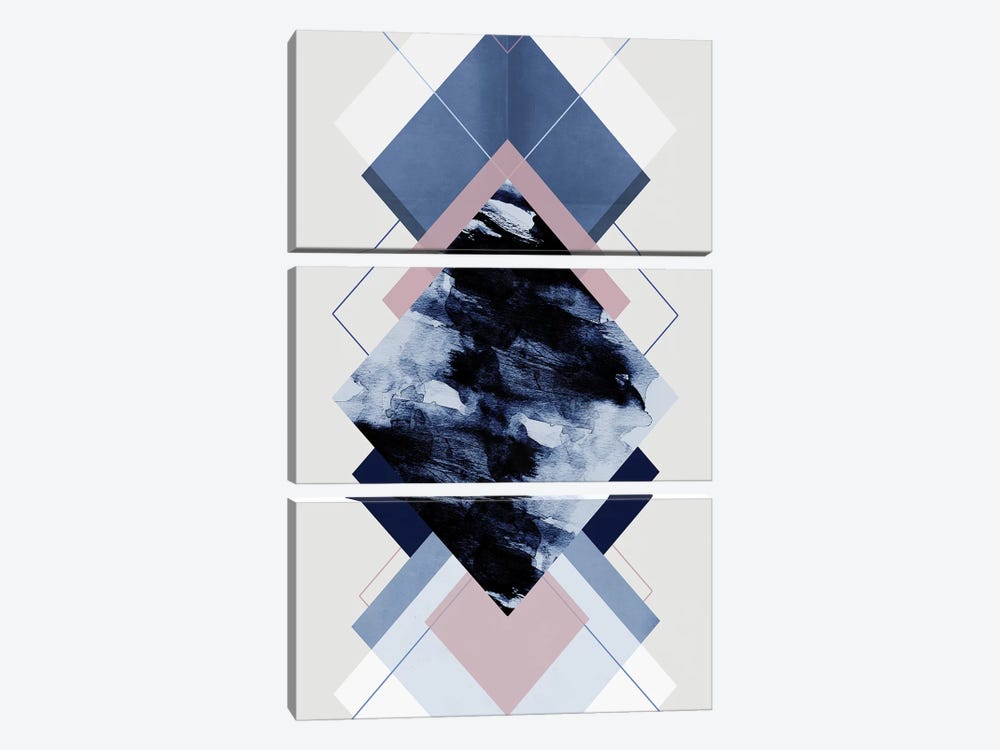 Geometric Textures XI by Mareike Böhmer 3-piece Canvas Print