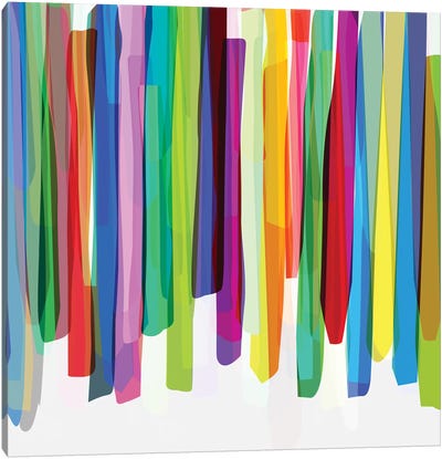 Colorful Stripes II Canvas Art Print - Geometric Abstract Art