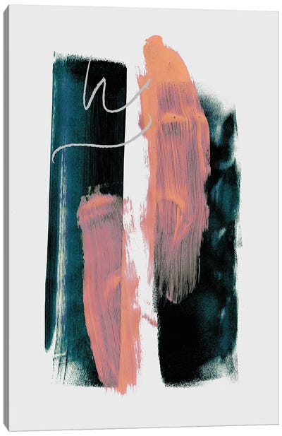 Abstract Brush Strokes III-X Canvas Art Print - Pink Art