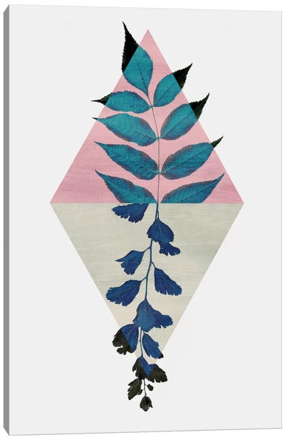 Geometry And Nature I Canvas Art Print - Tropical Leaf Art