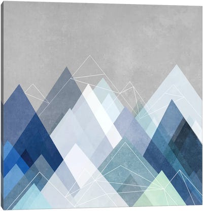 Graphic CVII.X In Blue Canvas Art Print - Scandinavian Office