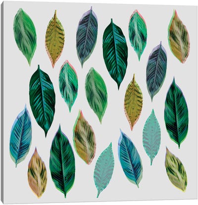 Green Leaves II Canvas Art Print - Refreshing Workspace