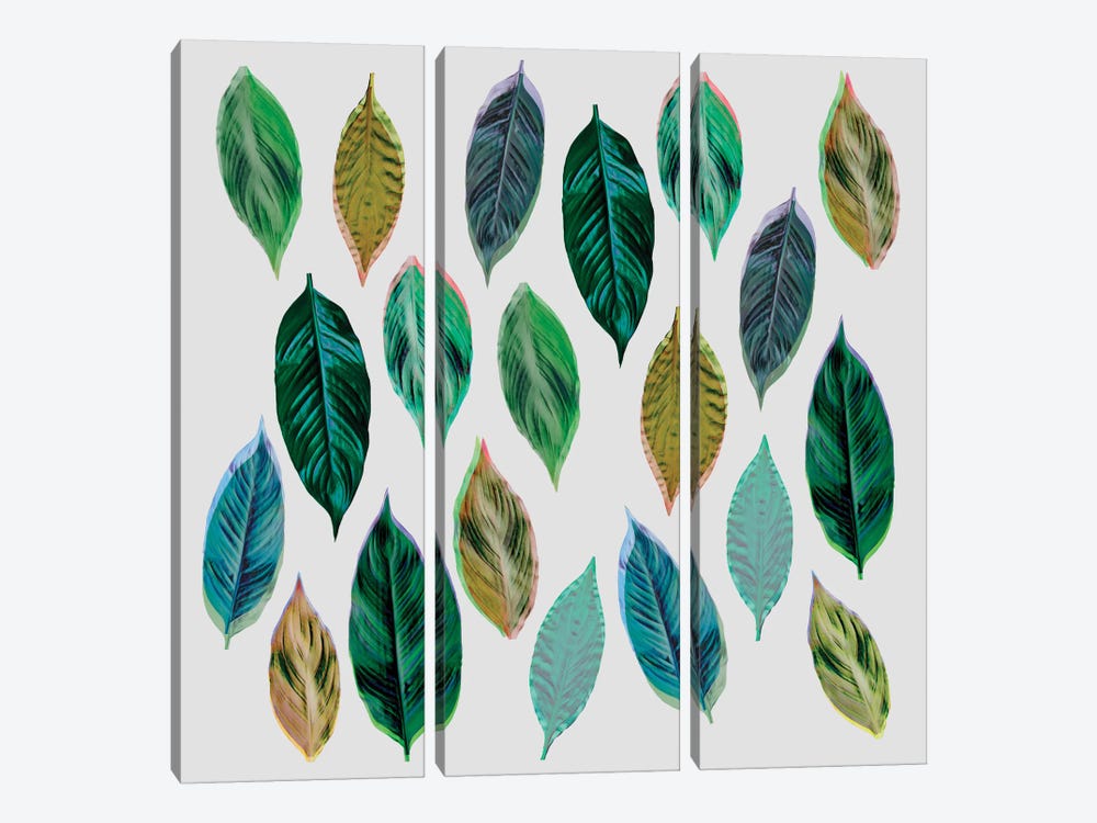 Green Leaves II by Mareike Böhmer 3-piece Canvas Wall Art