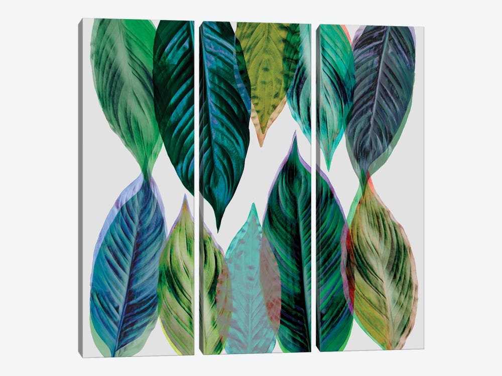 Leaves Green by Mareike Böhmer 3-piece Canvas Art