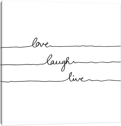 Love Laugh Live Canvas Art Print - Nordic Simplicity