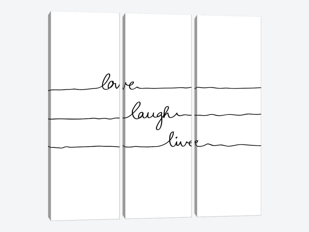 Love Laugh Live by Mareike Böhmer 3-piece Canvas Art Print