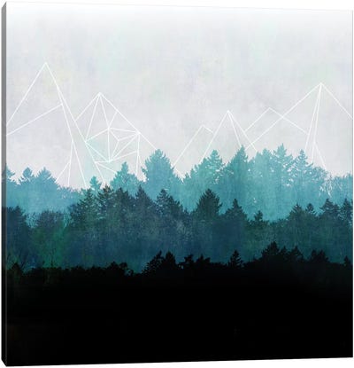Woods Abstract I Canvas Art Print - Evergreen Tree Art