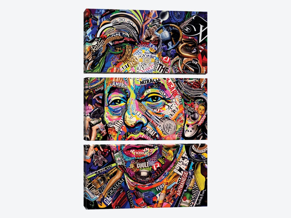 Serge Gainsbourg by Sasha Bom 3-piece Canvas Art