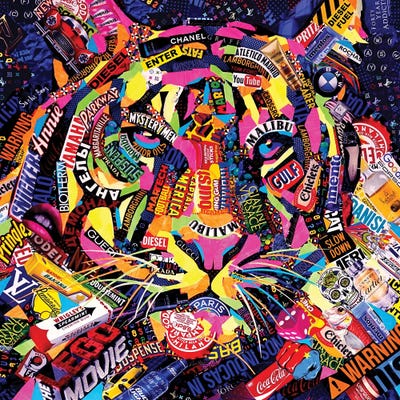 Tiger Malibu by Sasha Bom multi panel art