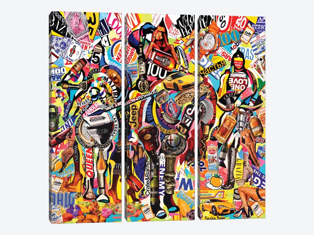Three Amigos by Sasha Bom 3-piece Canvas Wall Art