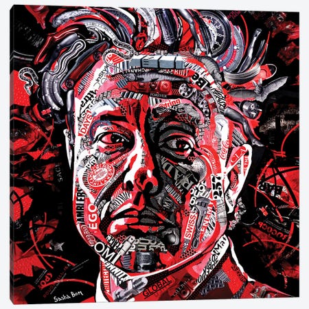 Elon Musk Canvas Print #BOM54} by Sasha Bom Canvas Wall Art