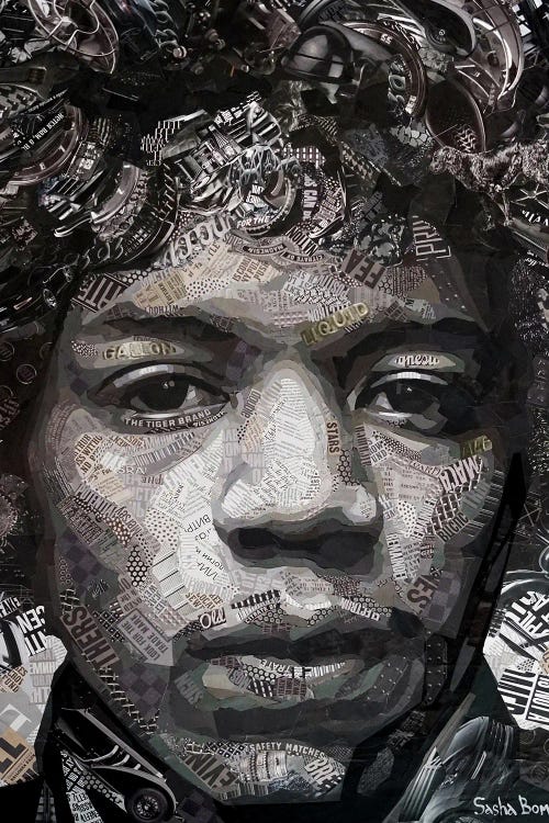 Jimi Hendrix by Sasha Bom wall art